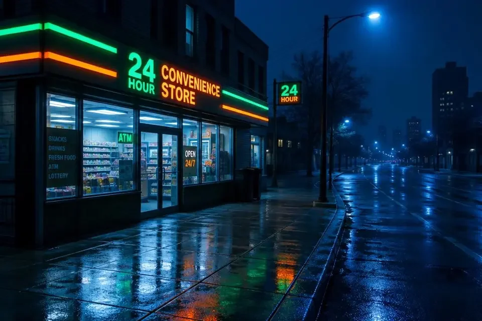 深夜便利店的二十分钟，被拍到的人给了一个很干的笑 缩略配图
